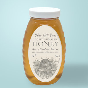 Sticker Ovale Queenline Jar Vintage Skep Jardin Hive Oval Ova