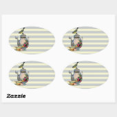 Sticker Ovale Quelqu'un pour le thé ? (Feuille)