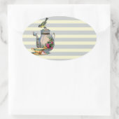 Sticker Ovale Quelqu'un pour le thé ? (Sac)