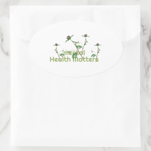 Sticker Ovale Questions de santé mentale (Sac)