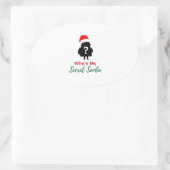 Sticker Ovale Qui est mon secret Père Noël Noël (Sac)