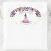 Sticker ovale Quinceañera violet Lilac (Sac)