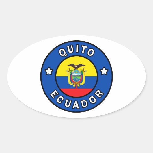 Sticker Ovale Quito Équateur (Devant)