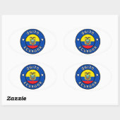 Sticker Ovale Quito Équateur (Feuille)