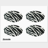 Sticker Ovale RAB Rockabilly Impression Zèbre Noir & Blanc (Feuille)