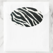 Sticker Ovale RAB Rockabilly Impression Zèbre Noir & Blanc (Sac)