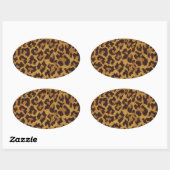 Sticker Ovale RAB Rockabilly Imprimé Léopard Marron Or (Feuille)