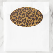 Sticker Ovale RAB Rockabilly Imprimé Léopard Marron Or (Sac)