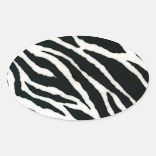 Sticker Ovale RAB Rockabilly Zebra Imprimer noir et blanc (Devant)