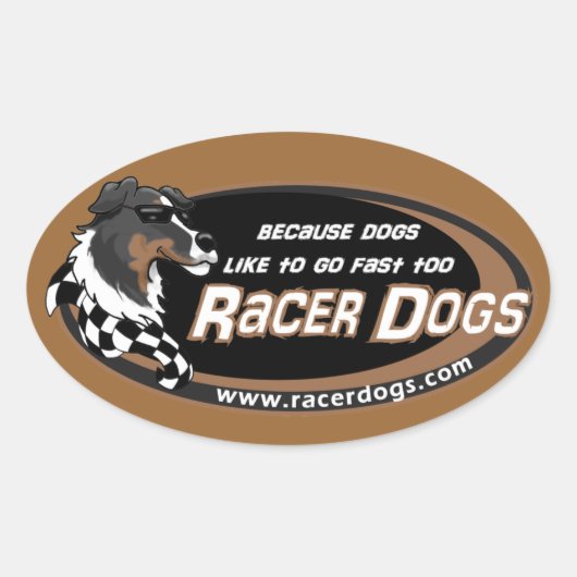 Sticker Ovale RacerDogs - Affiches de logo d'origine (Devant)
