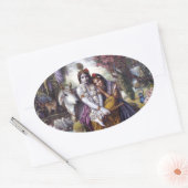 Sticker Ovale Radha et Krishna (Enveloppe)