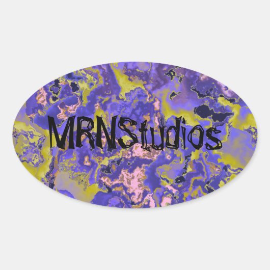 Sticker Ovale Radioactive Marble (Devant)