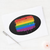 Sticker Ovale RAINBOW DRIP - .png (Enveloppe)