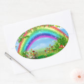 Sticker Ovale Rainbow fantasy (Enveloppe)
