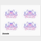Sticker Ovale Rainbow Lily and Heart (Feuille)