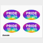 Sticker Ovale Rainbow Pride Ally (Feuille)