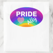Sticker Ovale Rainbow Pride Ally (Sac)