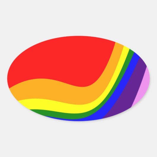Sticker Ovale Rainbow Roy G Biv (Devant)