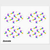 Sticker Ovale Rainbow Salamander (Feuille)