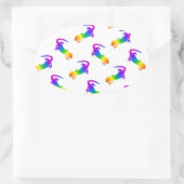 Sticker Ovale Rainbow Salamander (Sac)