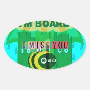 Sticker Ovale Rainy Day Fun : A Bee's Perspective. "Je suis à bo