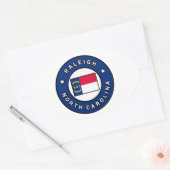 Sticker Ovale Raleigh Caroline du Nord (Enveloppe)