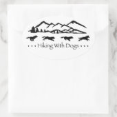 Sticker Ovale Randonnée Avec Chiens Oval Sticker-Husky (Sac)