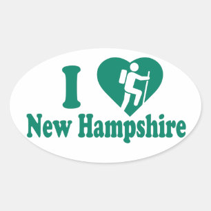 Sticker Ovale Randonnée dans le New Hampshire
