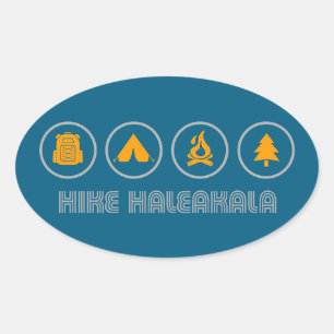 Sticker Ovale Randonnée dans le parc national de Haleakala