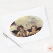Sticker Ovale Raphael : Putti, Détail de la Vierge Sixtine (Enveloppe)