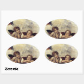 Sticker Ovale Raphael : Putti, Détail de la Vierge Sixtine (Feuille)