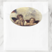 Sticker Ovale Raphael : Putti, Détail de la Vierge Sixtine (Sac)