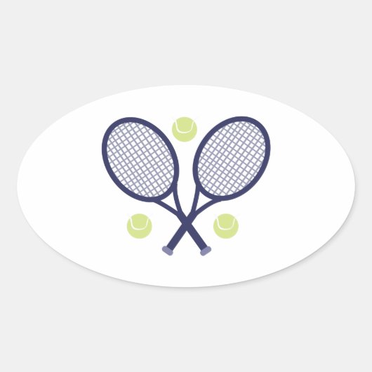 Sticker Ovale Raquettes de tennis (Devant)