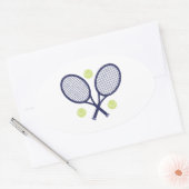 Sticker Ovale Raquettes de tennis (Enveloppe)