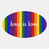 Sticker Ovale Rayures arc-en-ciel (Devant)