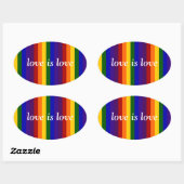 Sticker Ovale Rayures arc-en-ciel (Feuille)