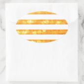 Sticker Ovale Rayures Bokeh Orange Et Blanc (Sac)