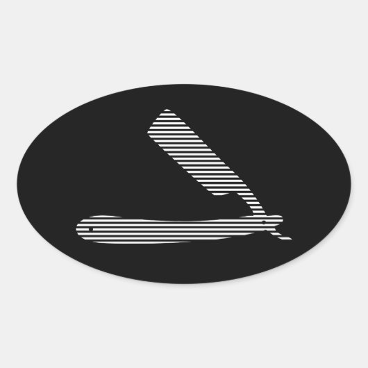 Sticker Ovale rayures de rasoir (Devant)