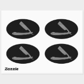 Sticker Ovale rayures de rasoir (Feuille)