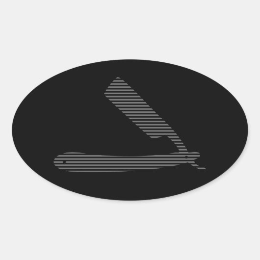 Sticker Ovale rayures de rasoir (Devant)
