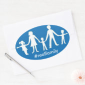 Sticker ovale #realfamily avec valeurs traditionne (Enveloppe)