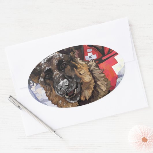 Sticker Ovale Rechercher et Secourir (Enveloppe)