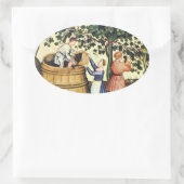 STICKER OVALE RÉCOLTE ANTIQUE DE VIGNES (Sac)