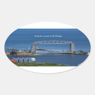 Sticker Ovale Rectangle aérien de pont d'ascenseur de Duluth