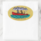 Sticker Ovale Récupérateurs Canoeing Labrador (Sac)