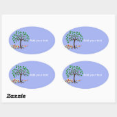 Sticker Ovale Recycler l'arbre et les fleurs (Feuille)