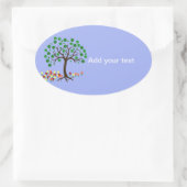 Sticker Ovale Recycler l'arbre et les fleurs (Sac)