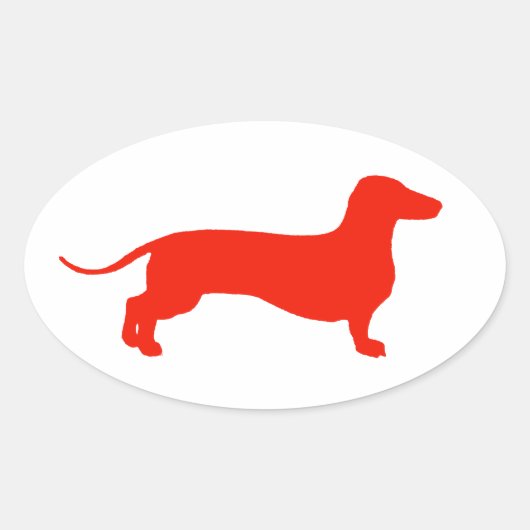Sticker Ovale Red Doxie (Devant)