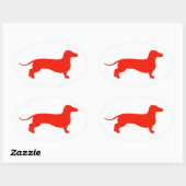 Sticker Ovale Red Doxie (Feuille)