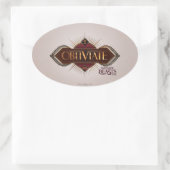 Sticker Ovale Red & Gold Art Deco Obliviate Spell (Sac)